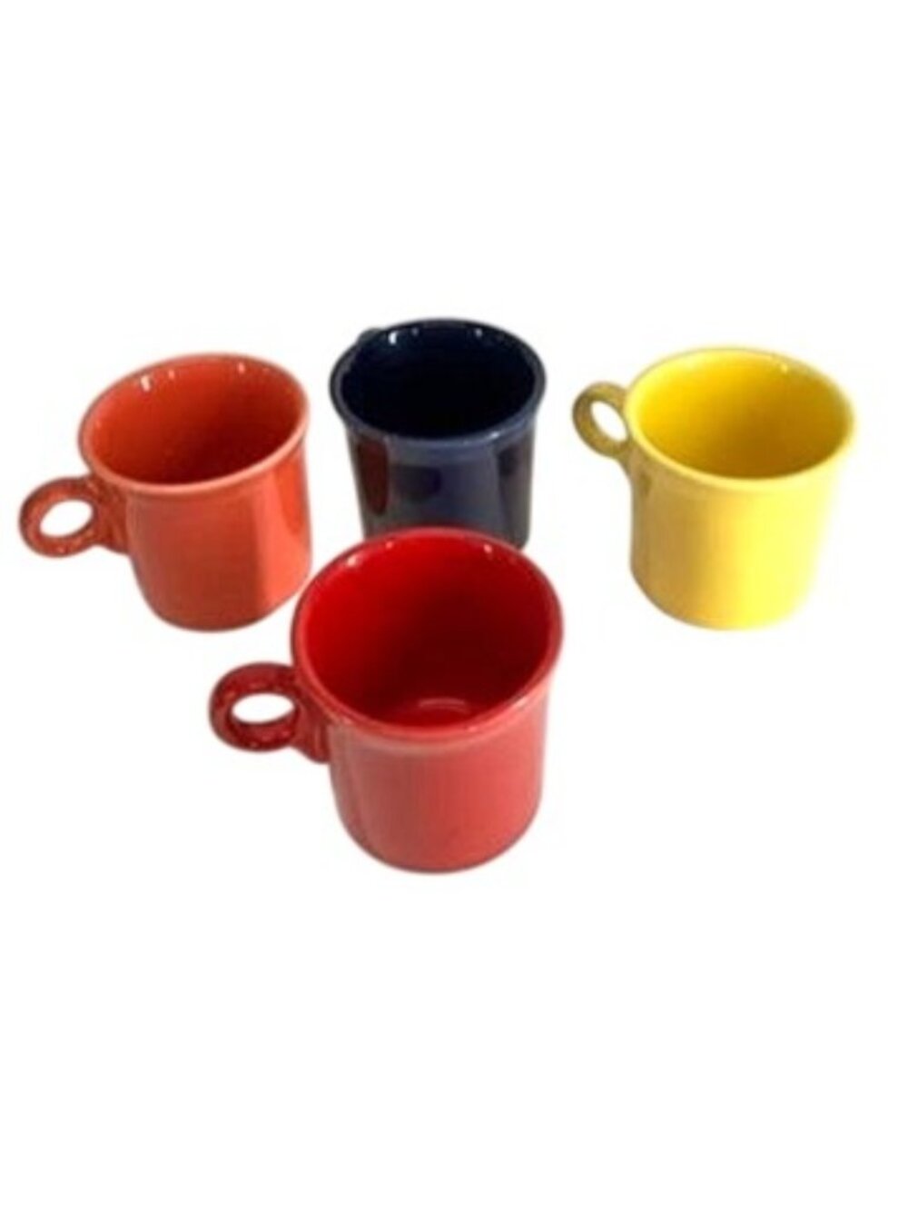 Set of 4 vintage Homer Laughlin Fiestaware mugs classic O-Ring handle
